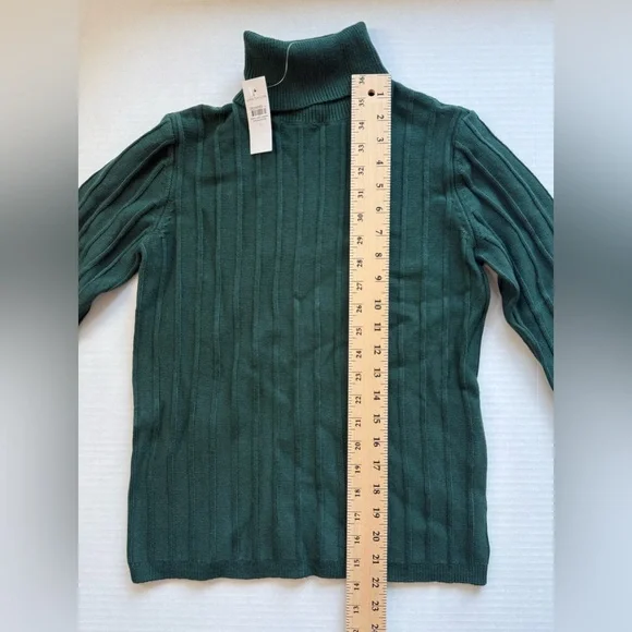 NWT Ann Taylor Ribbed Turtleneck Sweater Pine Grove Green Size S - Picture 7 of 14